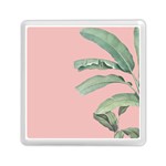 Banana leaf on pink Memory Card Reader (Square) Front