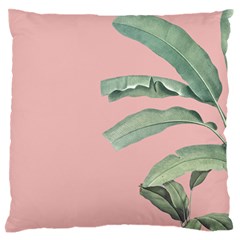 Banana Leaf On Pink Large Flano Cushion Case (two Sides) by goljakoff