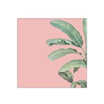 Banana leaf on pink Satin Bandana Scarf Front