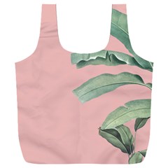 Banana leaf on pink Full Print Recycle Bag (XXL)