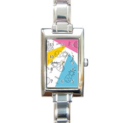 Pineapples Pop Art Rectangle Italian Charm Watch by goljakoff