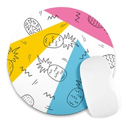 Pineapples Pop Art Round Mousepads by goljakoff