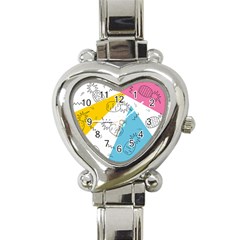 Pineapples Pop Art Heart Italian Charm Watch by goljakoff