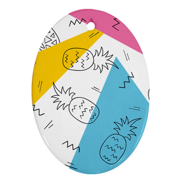 Pineapples pop art Oval Ornament (Two Sides)