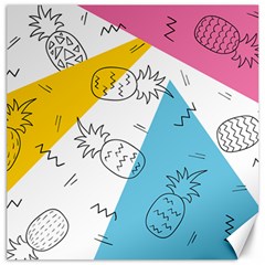 Pineapples Pop Art Canvas 12  X 12  by goljakoff