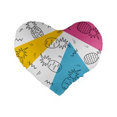 Pineapples Pop Art Standard 16  Premium Heart Shape Cushions by goljakoff