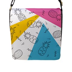 Pineapples Pop Art Flap Closure Messenger Bag (l) by goljakoff