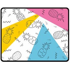 Pineapples Pop Art Double Sided Fleece Blanket (medium)  by goljakoff