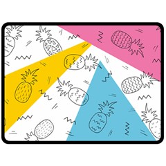 Pineapples Pop Art Double Sided Fleece Blanket (large)  by goljakoff