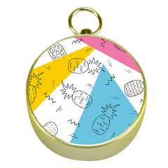 Pineapples Pop Art Gold Compasses by goljakoff