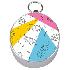 Pineapples Pop Art Silver Compasses by goljakoff