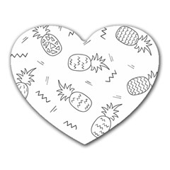 Pineapples Doodles Heart Mousepads by goljakoff