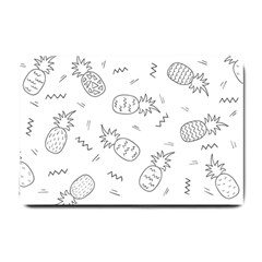 Pineapples Doodles Small Doormat  by goljakoff