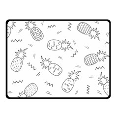 Pineapples Doodles Double Sided Fleece Blanket (small)  by goljakoff