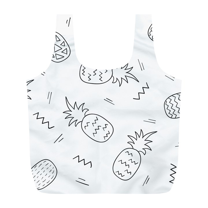 Pineapples doodles Full Print Recycle Bag (L)