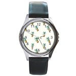 Pineapples Round Metal Watch Front