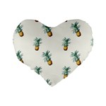 Pineapples Standard 16  Premium Flano Heart Shape Cushions Back