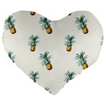 Pineapples Large 19  Premium Flano Heart Shape Cushions Front