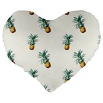 Pineapples Large 19  Premium Flano Heart Shape Cushions Back