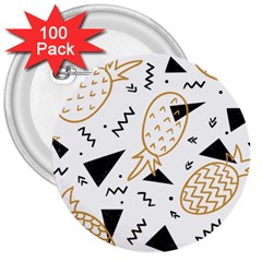 Golden Pineapples 3  Buttons (100 Pack)  by goljakoff