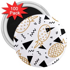 Golden Pineapples 3  Magnets (100 Pack) by goljakoff