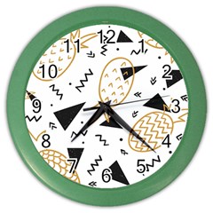 Golden Pineapples Color Wall Clock by goljakoff