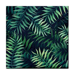 Green Leaves Tile Coaster by goljakoff