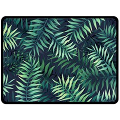 Green Leaves Fleece Blanket (large)  by goljakoff