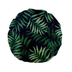 Green Leaves Standard 15  Premium Round Cushions by goljakoff