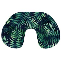 Green Leaves Travel Neck Pillow by goljakoff