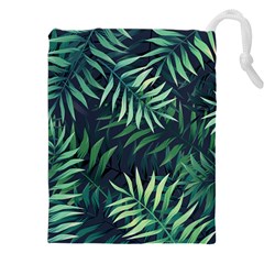 Green Leaves Drawstring Pouch (4xl) by goljakoff