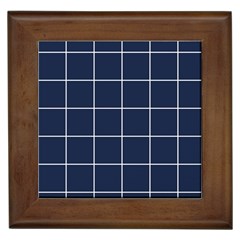 Blue Buffalo Plaid Framed Tile by goljakoff