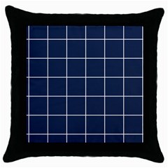 Blue Buffalo Plaid Throw Pillow Case (black) by goljakoff