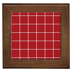 Red Buffalo Plaid Framed Tile by goljakoff