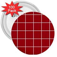 Red Buffalo Plaid 3  Buttons (100 Pack)  by goljakoff