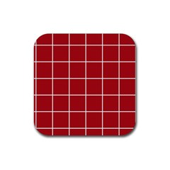 Red Buffalo Plaid Rubber Coaster (square)  by goljakoff