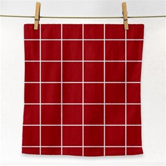 Red Buffalo Plaid Face Towel by goljakoff