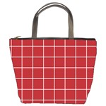 Red buffalo plaid Bucket Bag Front