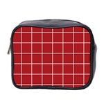 Red buffalo plaid Mini Toiletries Bag (Two Sides) Front