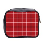 Red buffalo plaid Mini Toiletries Bag (Two Sides) Back