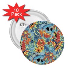 Flowers And Butterfly 2 25  Buttons (10 Pack)  by goljakoff