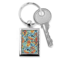 Flowers And Butterfly Key Chain (rectangle) by goljakoff