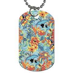 Flowers And Butterfly Dog Tag (two Sides) by goljakoff