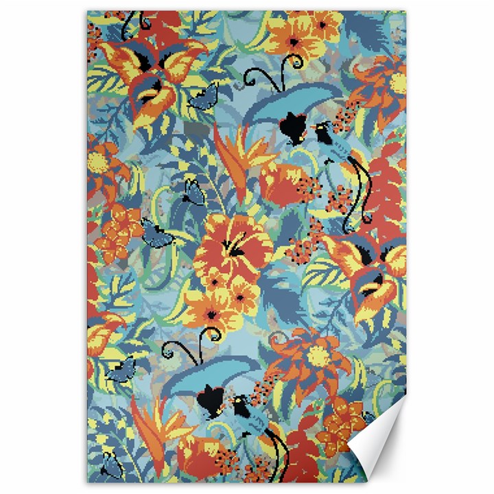 Flowers and butterfly Canvas 20  x 30 