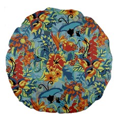 Flowers And Butterfly Large 18  Premium Round Cushions by goljakoff