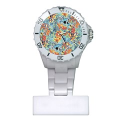 Flowers And Butterfly Plastic Nurses Watch by goljakoff