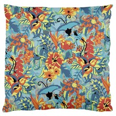 Flowers And Butterfly Large Flano Cushion Case (two Sides) by goljakoff