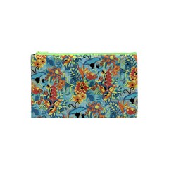 Flowers And Butterfly Cosmetic Bag (xs) by goljakoff