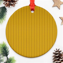 Yellow Knitted Pattern Ornament (round) by goljakoff