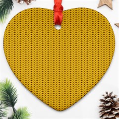 Yellow Knitted Pattern Ornament (heart) by goljakoff